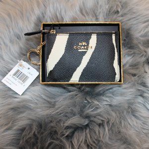 COACH Leather MINI SKINNY ID CASE Wallet - Zebra